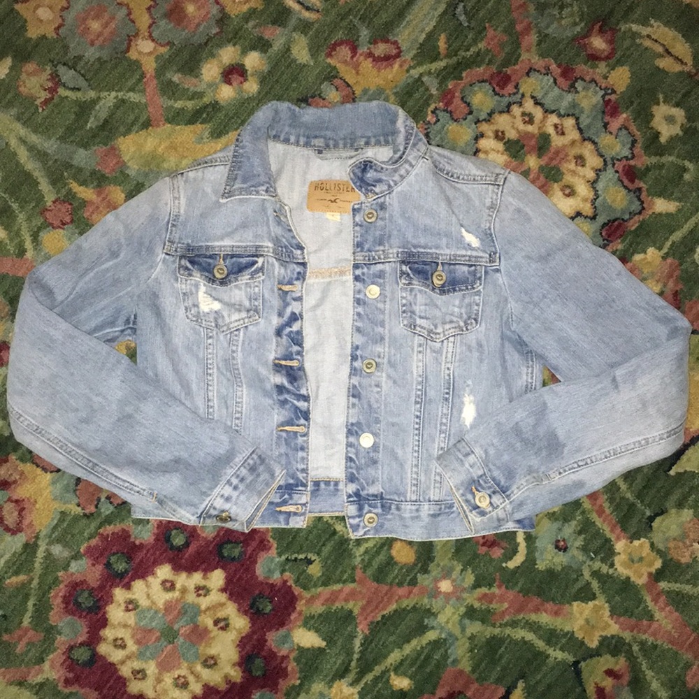 Hollister cropped denim jacket